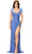 Ashley Lauren 11367 - Beaded High Slit Evening Gown Evening Gown 0 / Periwinkle