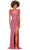 Ashley Lauren 11367 - Beaded High Slit Evening Gown Evening Gown 0 / Pink