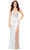 Ashley Lauren 11369 - Sleeveless Beaded Evening Gown Prom Dresses 0 / Ivory