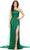 Ashley Lauren 11371 - Asymmetric Sequin Prom Gown With Cape Prom Gown 0 / Emerald