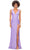 Ashley Lauren 11373 - Deep V-neck Sleeveless Evening Dress Special Occasion Dress 00 / Ab/Orchid