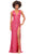 Ashley Lauren 11373 - Deep V-neck Sleeveless Evening Dress Special Occasion Dress 00 / Electric Watermelon