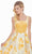 Ashley Lauren - 1345 Sleeveless Velvet Bodice Metallic Brocade Ballgown - 1 pc Yellow/Multi In Size 4 Available CCSALE 4 / Yellow/Multi