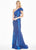 Ashley Lauren - 1574 Asymmetrical Bustier Twist Metallic Jersey Gown Special Occasion Dress