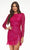 Ashley Lauren - 4438 Beaded Long Sleeve Fringe Sheath Dress Cocktail Dresses 0 / Fuchsia