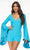 Ashley Lauren - 4442 V-Neck Fitted Romper Homecoming Dresses 00 / Turquoise