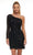 Ashley Lauren - 4457 Full Sequins One Shoulder Fitted Cocktail Dress Cocktail Dresses 00 / Black