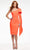 Ashley Lauren - 4480 Bow Tie Single Shoulder Midi Dress Cocktail Dresses 0 / Neon Orange