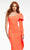 Ashley Lauren - 4480 Bow Tie Single Shoulder Midi Dress In Orange