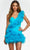 Ashley Lauren - 4482 Sweetheart Ruffled Feather Dress Homecoming Dresses 0 / Turquoise