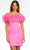 Ashley Lauren - 4490 Off Shoulder Feather Short Dress Cocktail Dresses 0 / Hot Pink