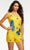 Ashley Lauren - 4492 Asymmetric Beaded Short Romper Homecoming Dresses 0 / Yellow
