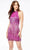 Ashley Lauren 4505 - Halter Ombre Fringe Cocktail Dress Special Occasion Dress 00 / Electric Raspberry