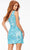 Ashley Lauren 4509 - Asymmetric Sequin Cocktail Dress Special Occasion Dress 00 / Neon Blue