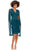 Ashley Lauren 4510 - V-Neck Beaded Cocktail Dress Cocktail Dresses 0 / Dark Teal