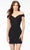 Ashley Lauren 4515 - Off Shoulder Criss Cross Back Cocktail Dress Special Occasion Dress 0 / Black