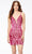 Ashley Lauren 4521 - Sleeveless V-Neck Sequin Cocktail Dress Special Occasion Dress 00 / Burgundy