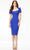 Ashley Lauren 4534 - Puff Sleeve Square Neck Knee-Length Dress Cocktail Dresses 0 / Royal