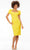 Ashley Lauren 4534 - Puff Sleeve Square Neck Knee-Length Dress Cocktail Dresses 0 / Yellow
