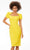Ashley Lauren 4534 - Puff Sleeve Square Neck Knee-Length Dress Cocktail Dresses