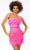 Ashley Lauren 4535 - Fringed Strapless Cocktail Dress Special Occasion Dress 0 / Hot Pink
