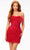 Ashley Lauren 4535 - Fringed Strapless Cocktail Dress Special Occasion Dress 0 / Red