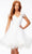 Ashley Lauren 4544 - V-Neck Feathered Cocktail Dress Special Occasion Dress 0 / White