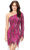 Ashley Lauren 4563 - Fringed Hem Cocktail Dress Special Occasion Dress 0 / Hot Pink