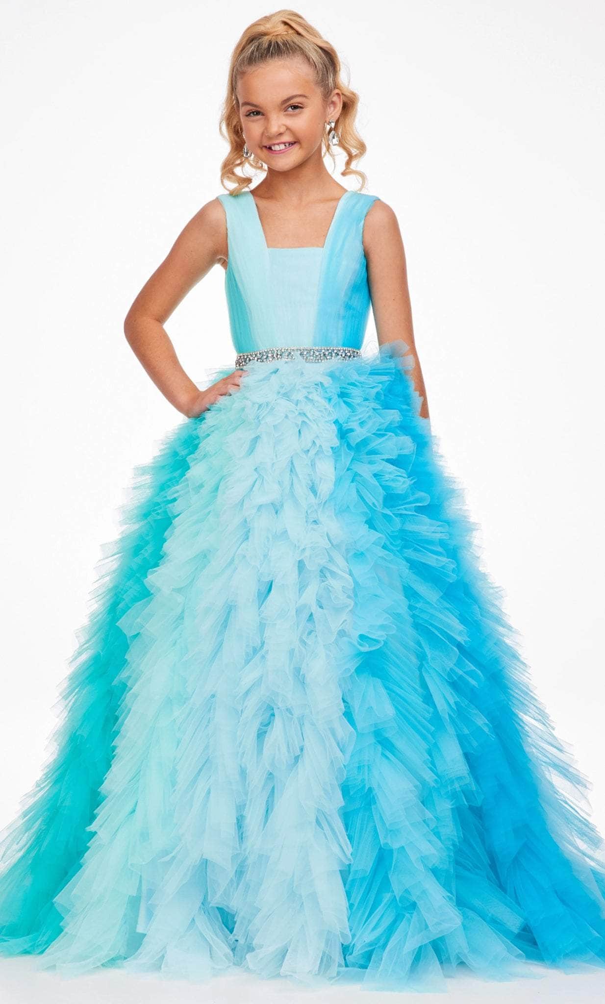 Ashley Lauren 8137 - Square Neck Ruffled Tricolored Dress – Couture Candy