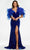 Ashley Lauren - Ruffled Elbow Sleeve Evening Gown 11172 - 1 pc Royal In Size 16 Available CCSALE 16 / Royal
