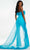 Ashley Lauren -   Strapless Feather Overskirt Jumpsuit Evening Dresses