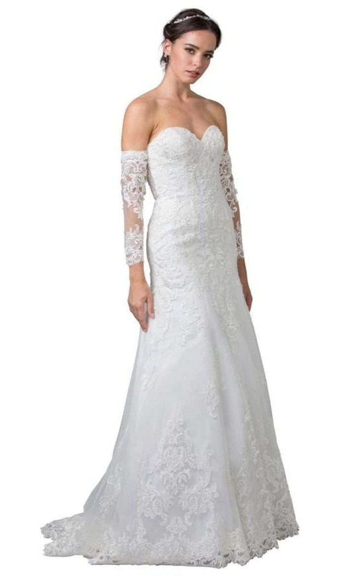 Aspeed Bridal - W2376 Arm Sleeve Sweetheart Bridal Gown Wedding Dresses XXS / Off White