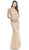 Aspeed Design - Beaded V-Neck Fitted Evening Dress L1561  - 1 pc Royal In Size S Available CCSALE S / Royal