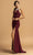 Aspeed Design - D256 Embellished Halter Neck Trumpet Dress Evening Dresses XXS / Burgundy