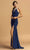 Aspeed Design - D256 Embellished Halter Neck Trumpet Dress Evening Dresses XXS / Royal