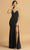 Aspeed Design - D289 Bejeweled Halter High Slit Dress Evening Dresses XXS / Black