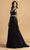 Aspeed Design - D320 V Neck Embellished Velvet A-Line Gown Prom Dresses XXS / Navy