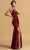 Aspeed Design - L2026 Beaded Halter High Slit Dress Evening Dresses XXS / Burgundy