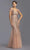 Aspeed Design - L2068 Short Sleeve Sequined Tulle Dress Evening Dresses XXS / Dusty Rose