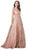 Aspeed Design - L2149 Beaded V Neck A-Line Gown Prom Dresses XXS / Rosegold