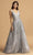 Aspeed Design - L2149 Beaded V Neck A-Line Gown Prom Dresses XXS / Silver