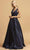Aspeed Design - L2168 Long Bejeweled Bodice Satin Dress Prom Dresses XXS / Navy