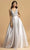 Aspeed Design - L2168 Long Bejeweled Bodice Satin Dress Prom Dresses XXS / Silver