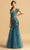 Aspeed Design - L2170 Floral Lace Cold Shoulder Trumpet Dress Evening Dresses XXS / Teal