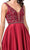Aspeed Design - L2183 Beaded V-Neck Satin A-Line Dress Prom Dresses