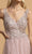 Aspeed Design - L2201 Beaded V-Neck Tulle High Slit Dress Prom Dresses