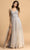 Aspeed Design - L2201 Beaded V-Neck Tulle High Slit Dress Prom Dresses XXS / Silver