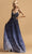 Aspeed Design - L2224 Beaded V-Neck A-Line Evening Dress Evening Dresses XXS / Navy
