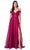 Aspeed Design - L2361 Cold Shoulder Lace High Slit Dress Prom Dresses XXS / Magenta