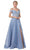 Aspeed Design - L2361 Cold Shoulder Lace High Slit Dress Prom Dresses XXS / Slate Blue